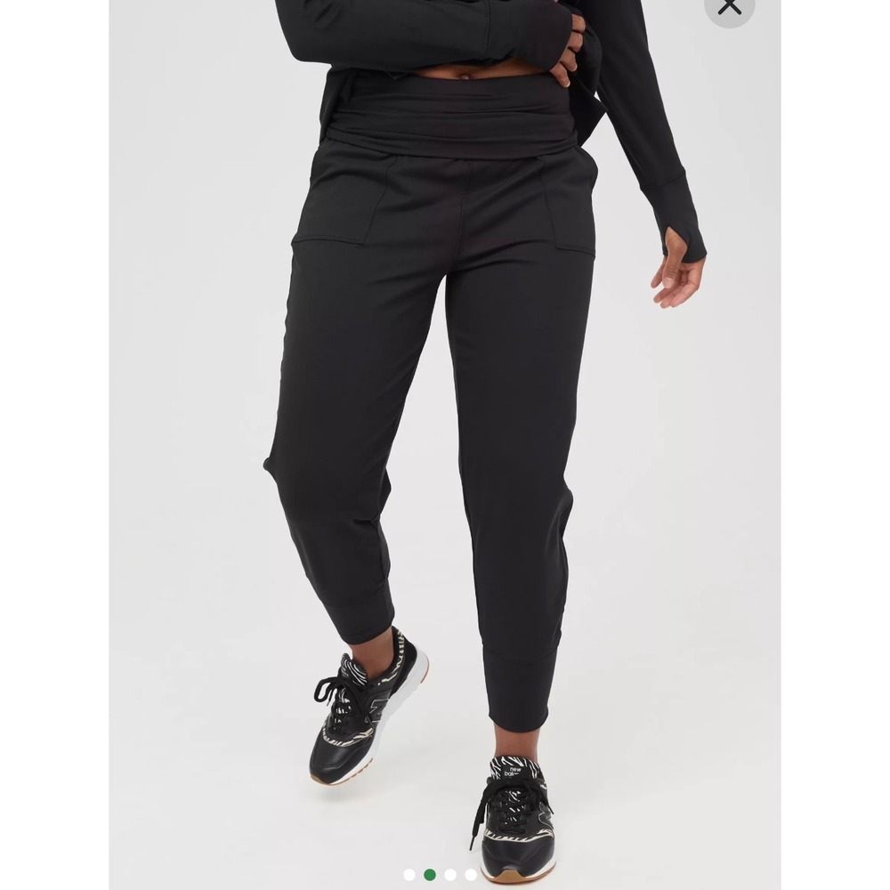 Offline Aerie Hugger Jogger Pants S Fold Over Waist Crop Baggy Harem Barrel